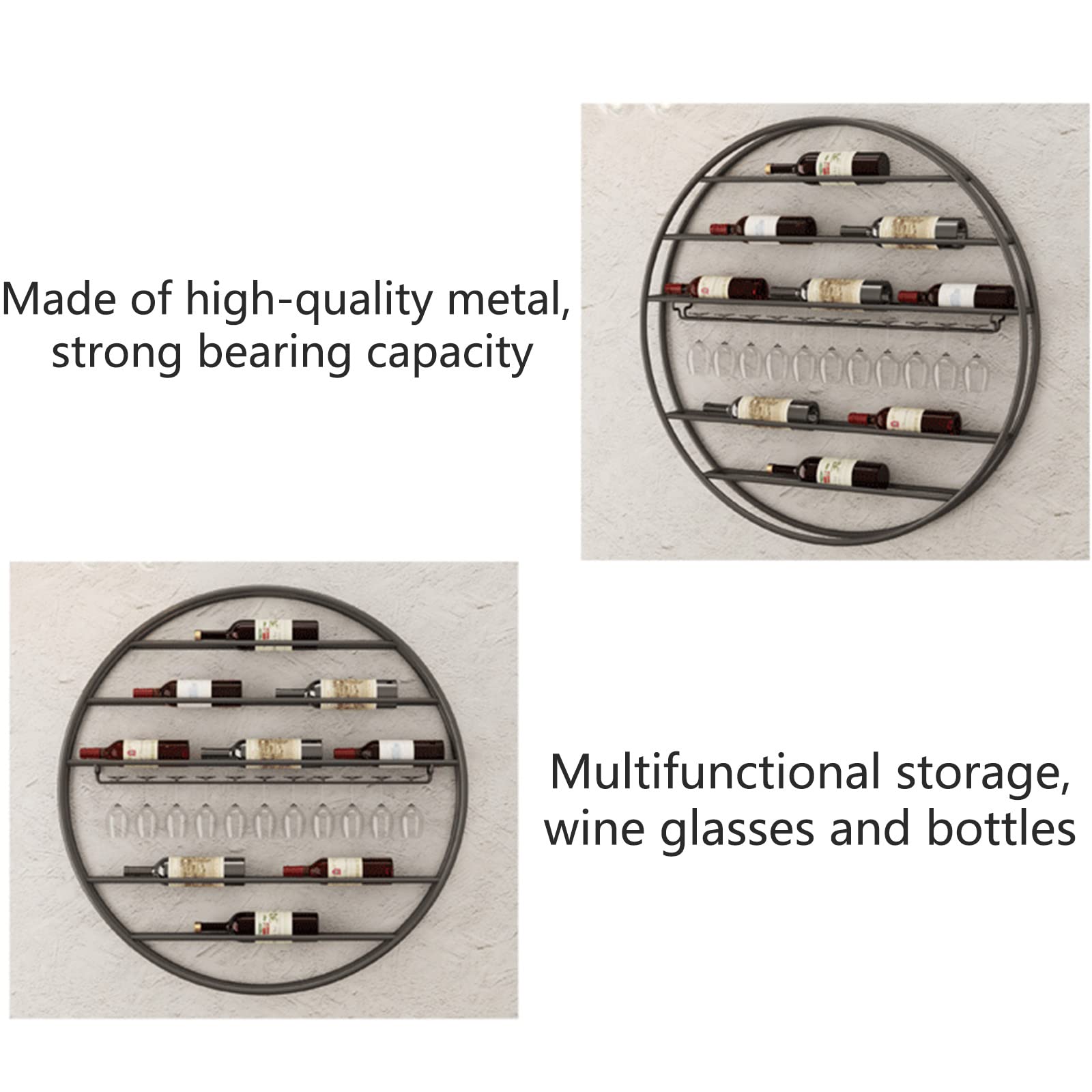 Industrial Wine Rack 7 Bottle Wall Mounted Wine Rack, 9 Glass