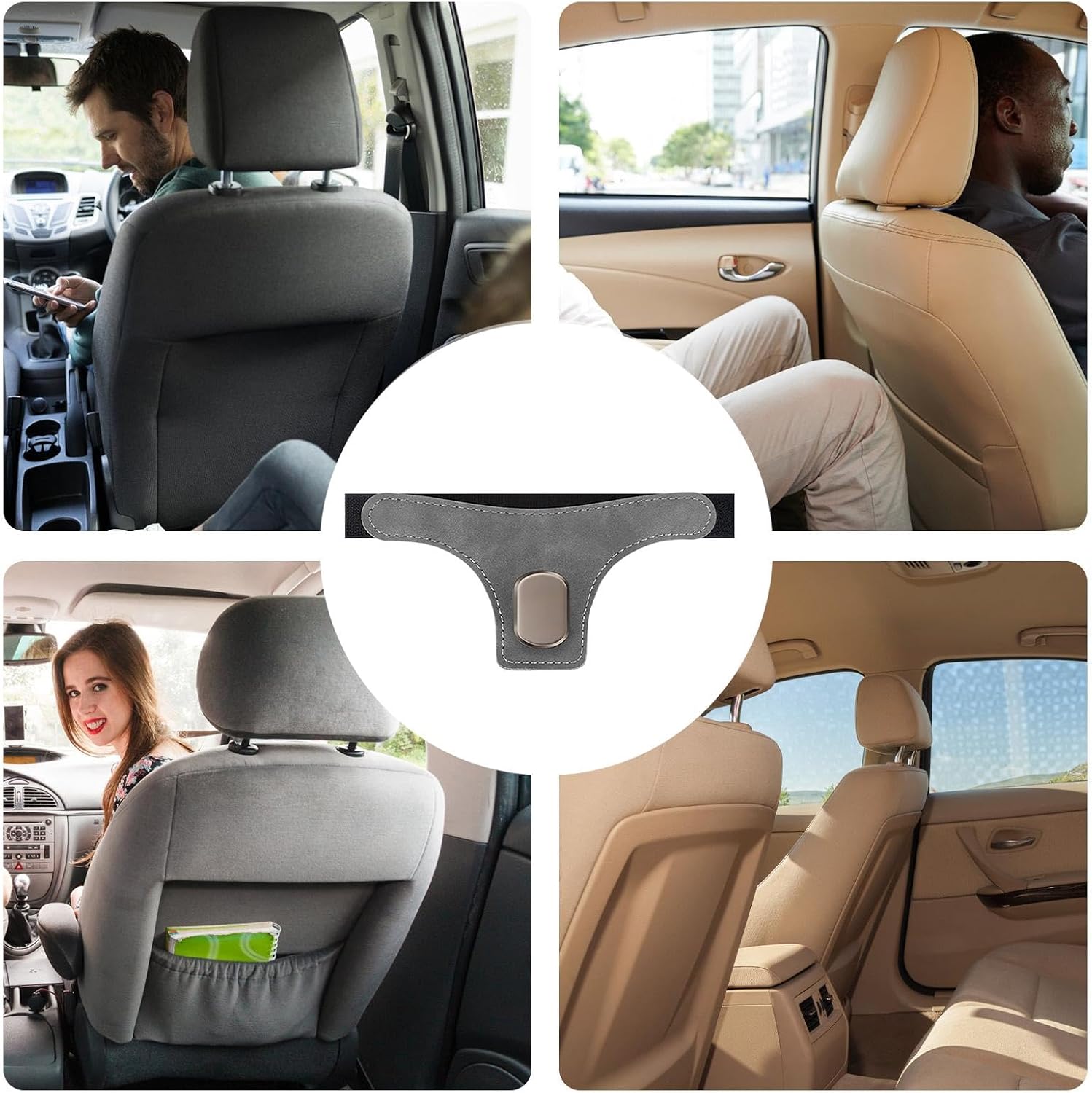 Auto Seat Hook Multi-functional Vehicle Storage Tool PU Leather image 4