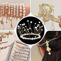 Vista 6 de NBEADS Alrededor de 120 perlas de concha natural, hebras de perlas blancas antiguas de 0.236 pulgadas, cuentas redondas sueltas de nácar cuentas