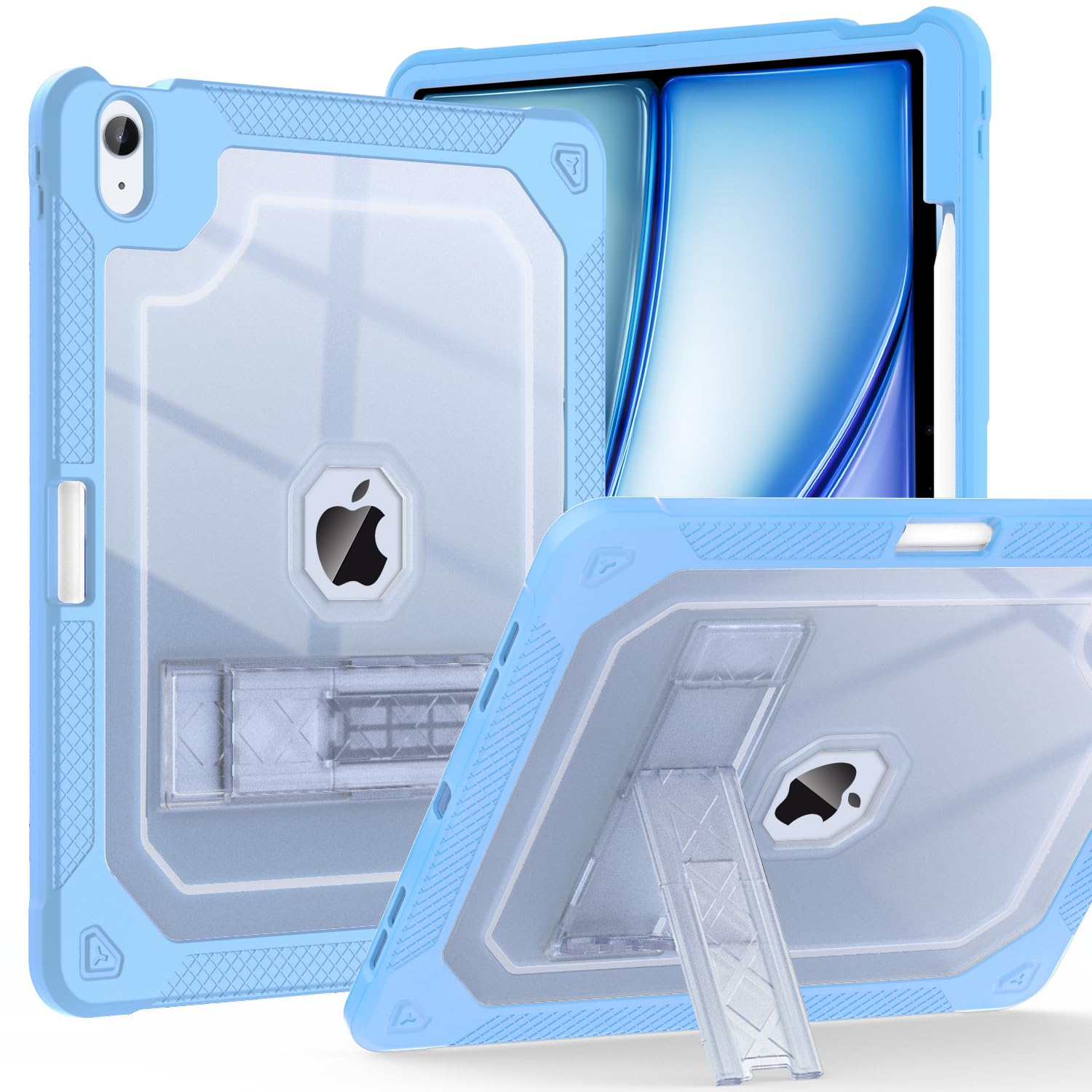 ZoneFoker for iPad Air M3 13 Inch Case 2025, for iPad Air M2 13-inch 6th Gen 2024 Slim Cover Heavy Duty Shockproof Hard Protective Case with Pencil