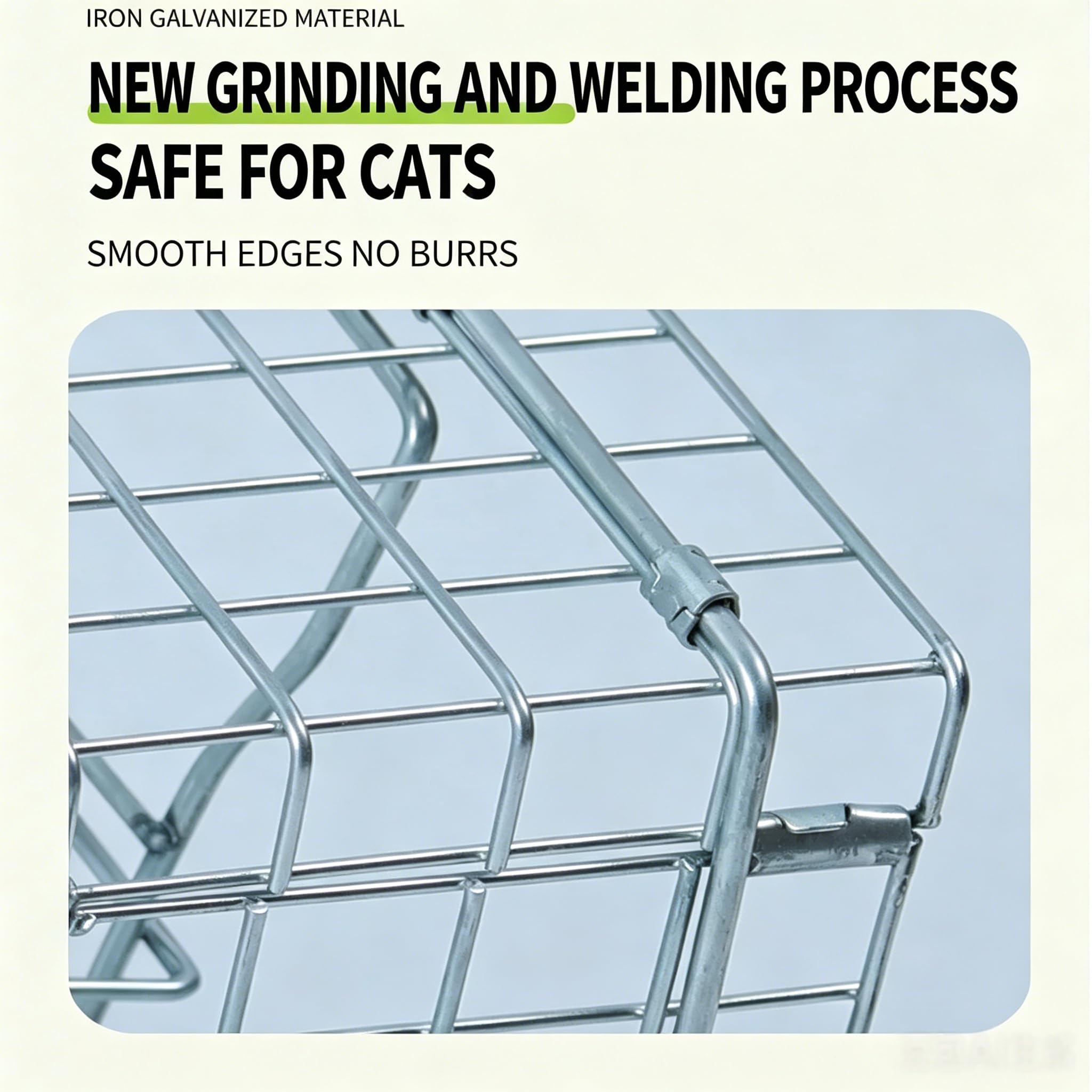 Trappola per animali - Gabbia durevole per la cattura sicura di conigli e gatti randagi, design antiruggine ideale per fattorie e giardini