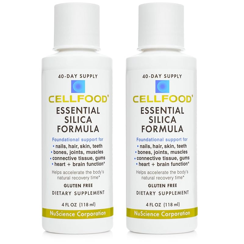 Cellfood Suplemento mineral de silício e selênio em gotas, pacote com 2 frascos de 120 mL