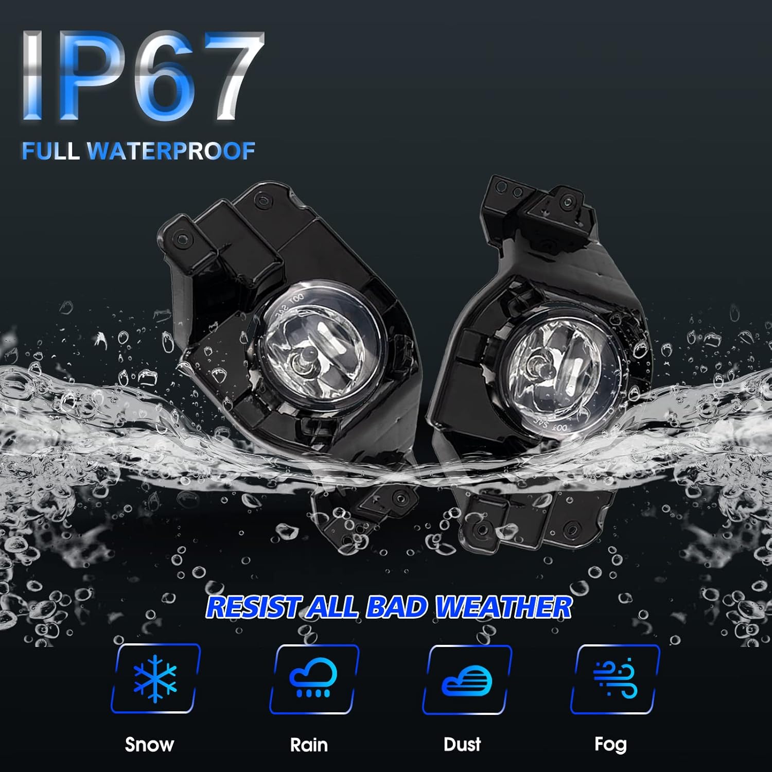 Fog Lights Lamps Assembly For 2013 2014 2015 Ford Explorer Replacement Kit with Switch&Wiring H11 12V 55W Halogen Bulb