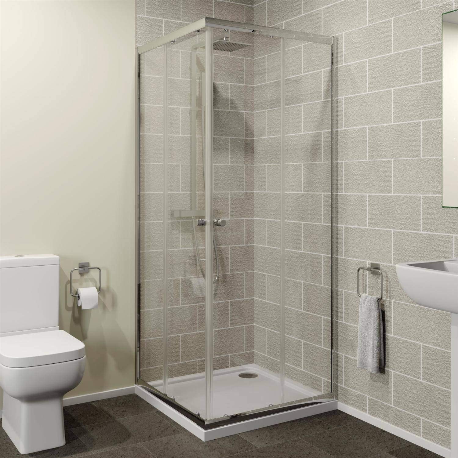 760 x 760mm Corner Entry Shower Enclosure Sliding Door 4mm Safety Glass Cubicle