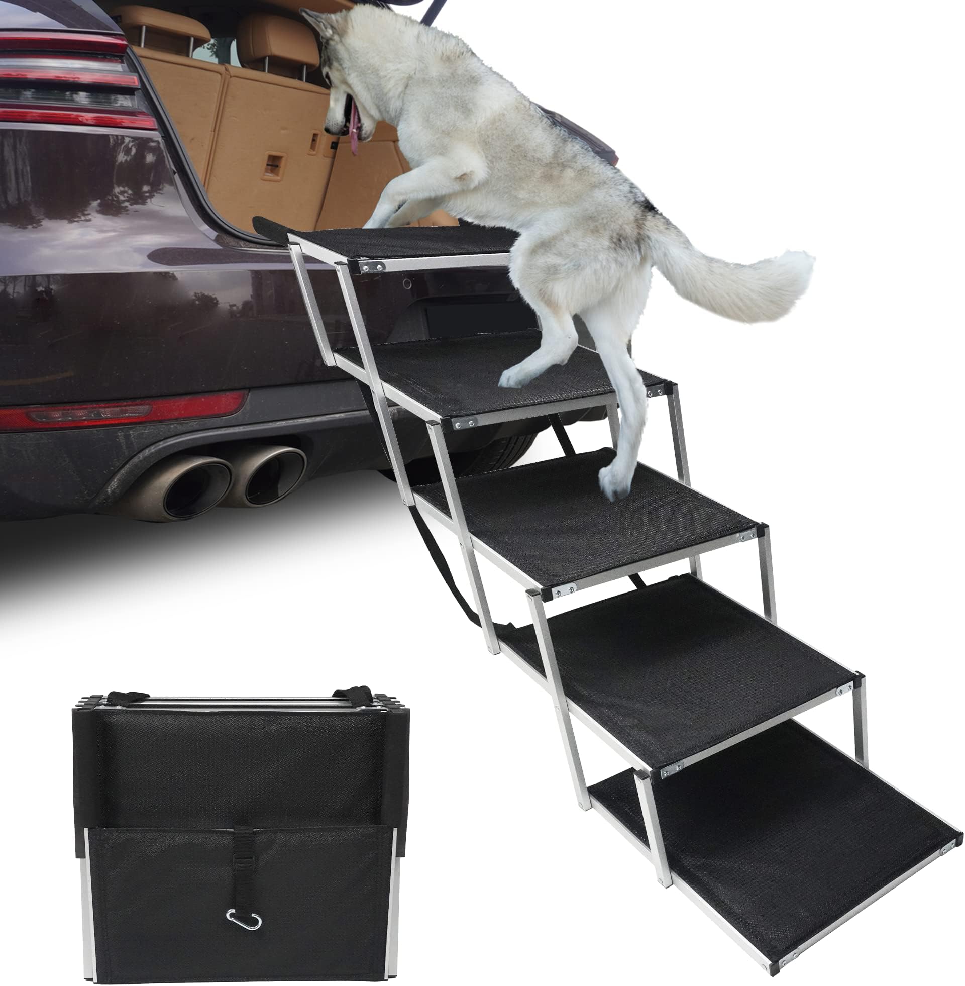 YEP HHO Extra Wide 5 Steps Dog Ramps Dog Ramp for Car Dog