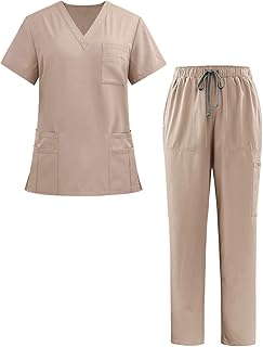 Unisex Scrubbing Set Pull-On Cap + Pull-On Pantalones Set Uniform Doctor Unisex Pull-On Chaqueta Top