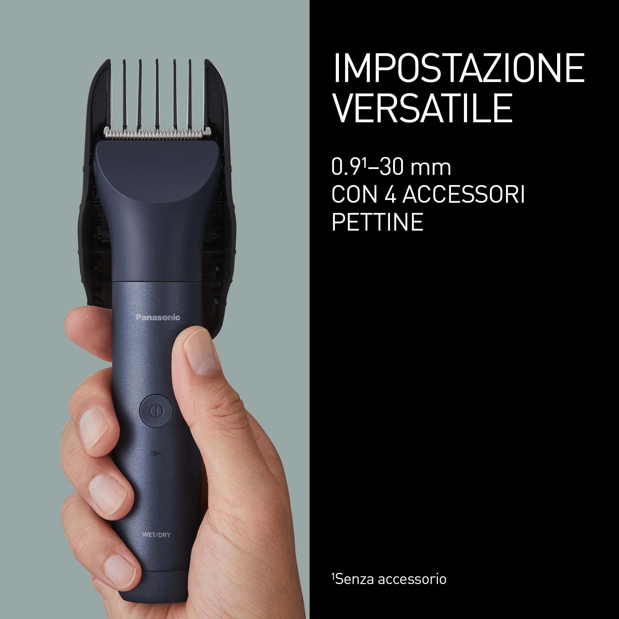 Panasonic ER-CKL3-A301 MULTISHAPE [Sistema Modulare per la Cura Personale] Kit Tagliacapelli, Unità Principale e Testina Tagliacapelli, 15 Impostazioni di Lunghezza, 4 Pettini, Batteria Li-ion, Nero