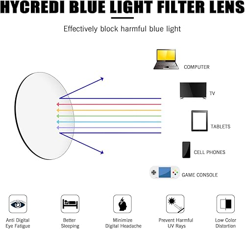 Miniatura 6 de Hycredi Lentes de bloqueo de luz azul para niños, antifatiga ocular y protección UV, gafas de teléfono para juegos de computadora para niños y niñas