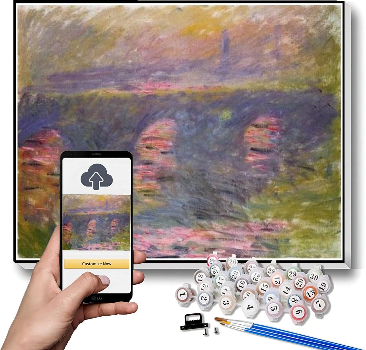 Paint by Numbers Kits for Adults and Kids Waterloo Bridge Painting by Claude Monet DIY Painting Paint by Numbers Kits On Canvas