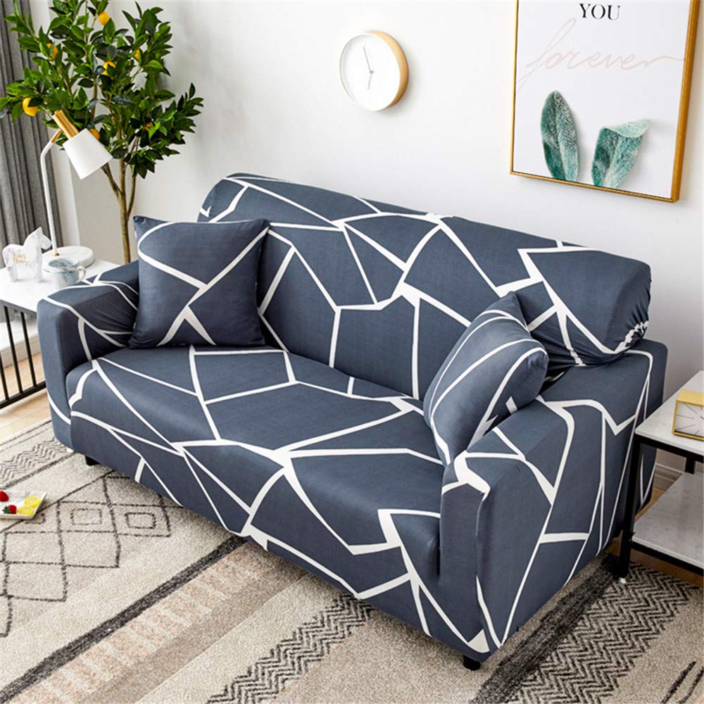 LINGKYPrinted PatternSofa Covers, Polyester Spandex Fabric 1 2 3 4 Seater Slipcover Couch Covers, Elastic Full Covered Sofa Protector - Anti-Mite & Anti-wrinkle (LJH,1 Seater/Chair)