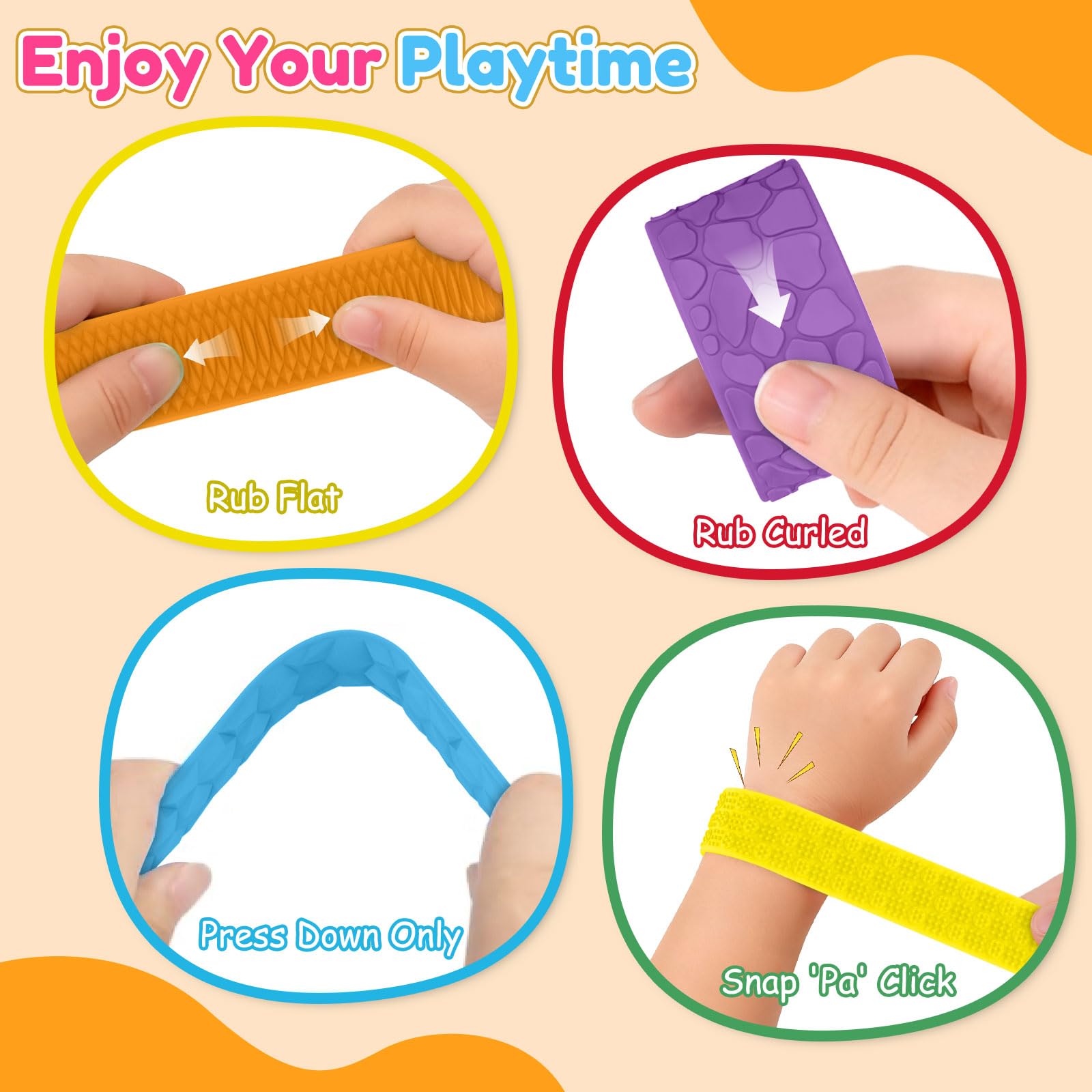 Fidget Toys Textured Slap Bracelet for Autism ADHD, Stress Relief Calm Anxiety - Image 2
