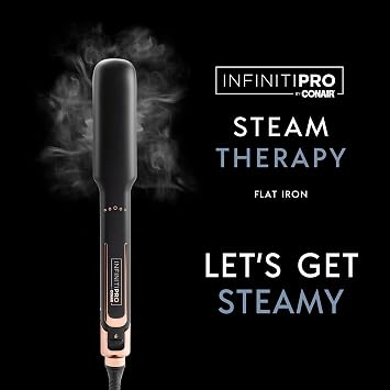 INFINITIPRO by CONAIR Steam Therapy Flat Iron, 1 1/2-inch Hair Straightener