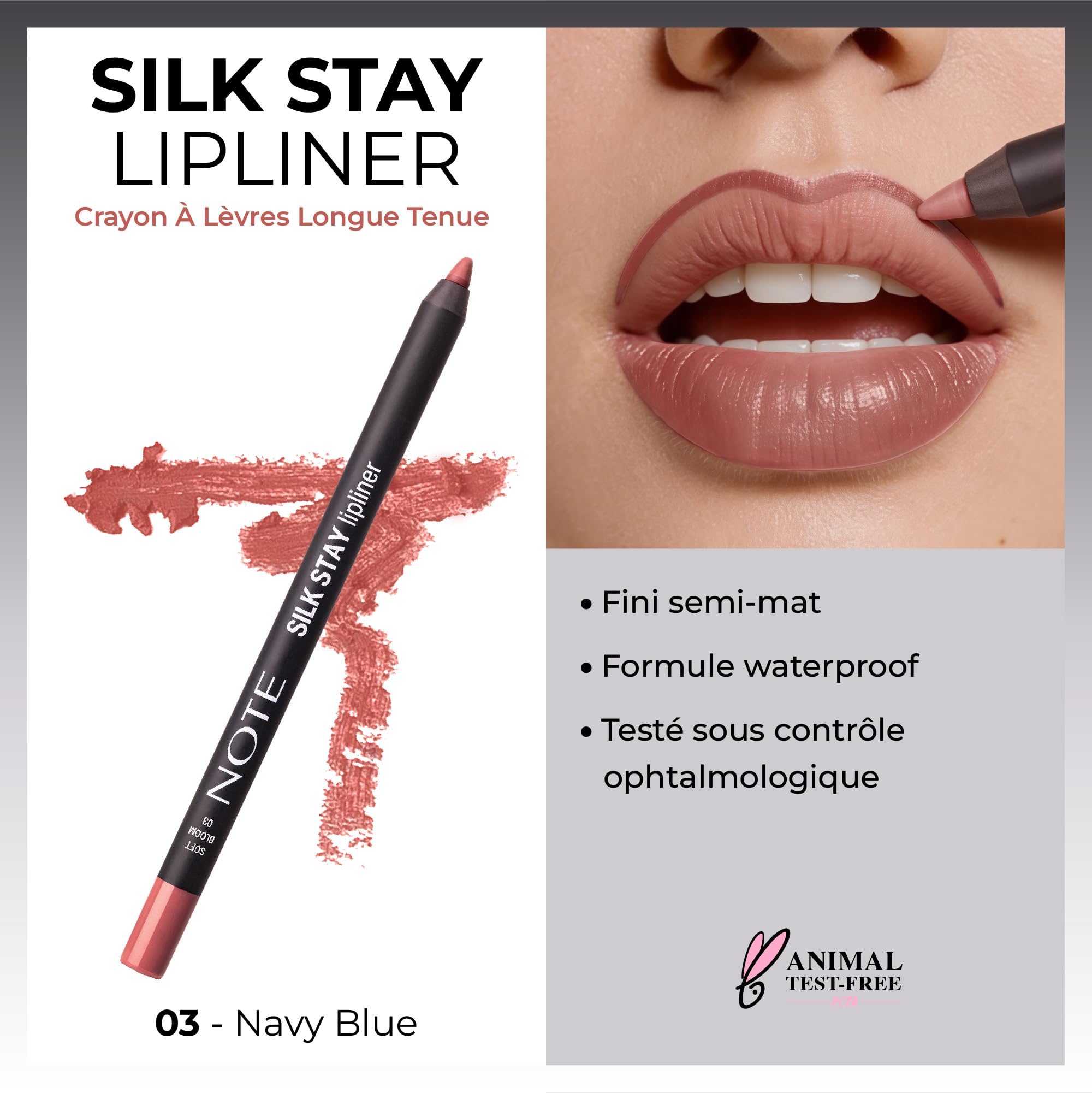 Note Cosmetics Silk Stay Lipliner Suya Dayanıklı İpeksi Dudak Kalemi - 03 Soft Bloom