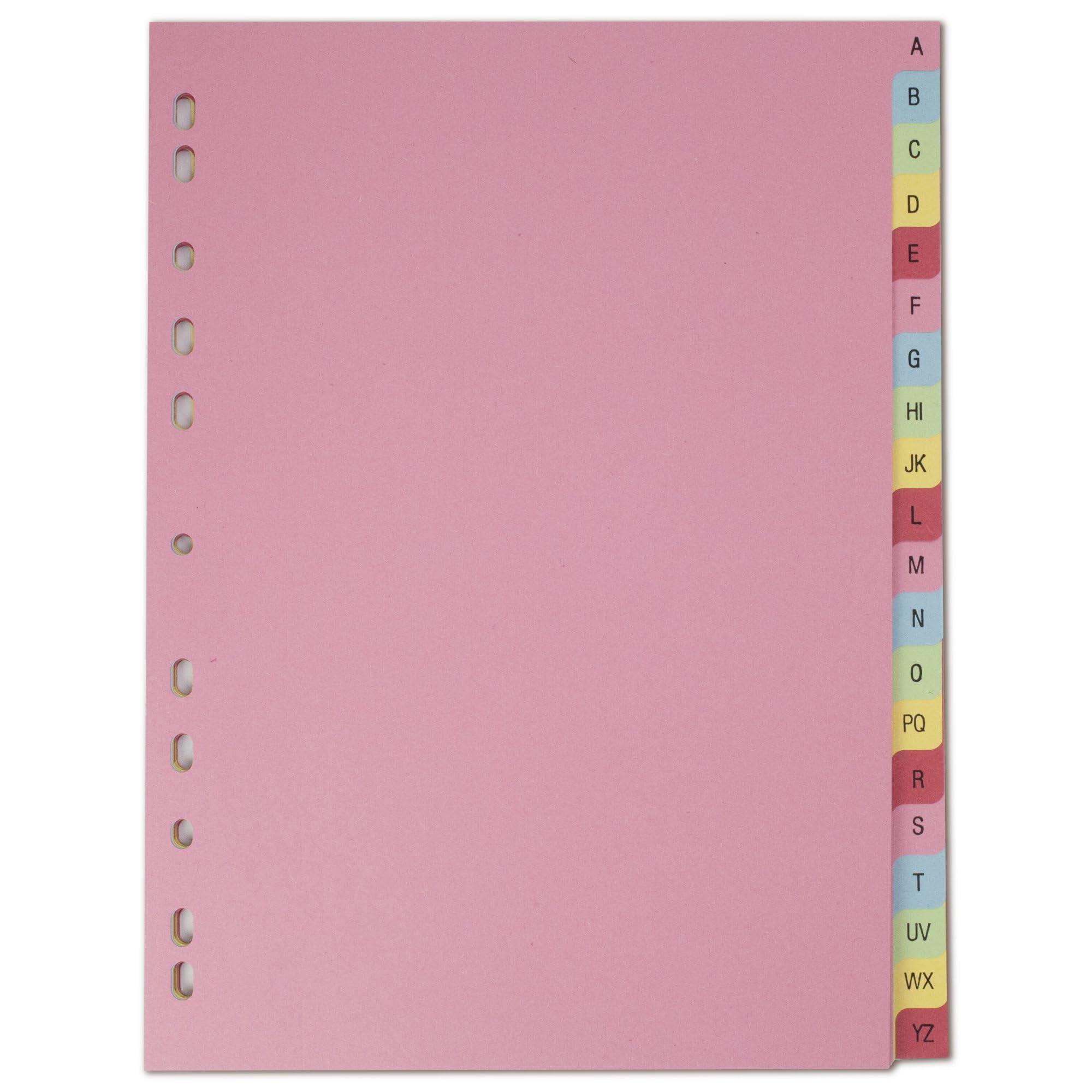 Elba Card Dividers Europunched 160gsm A-Z 20 Part A4 Assorted Ref 400021450