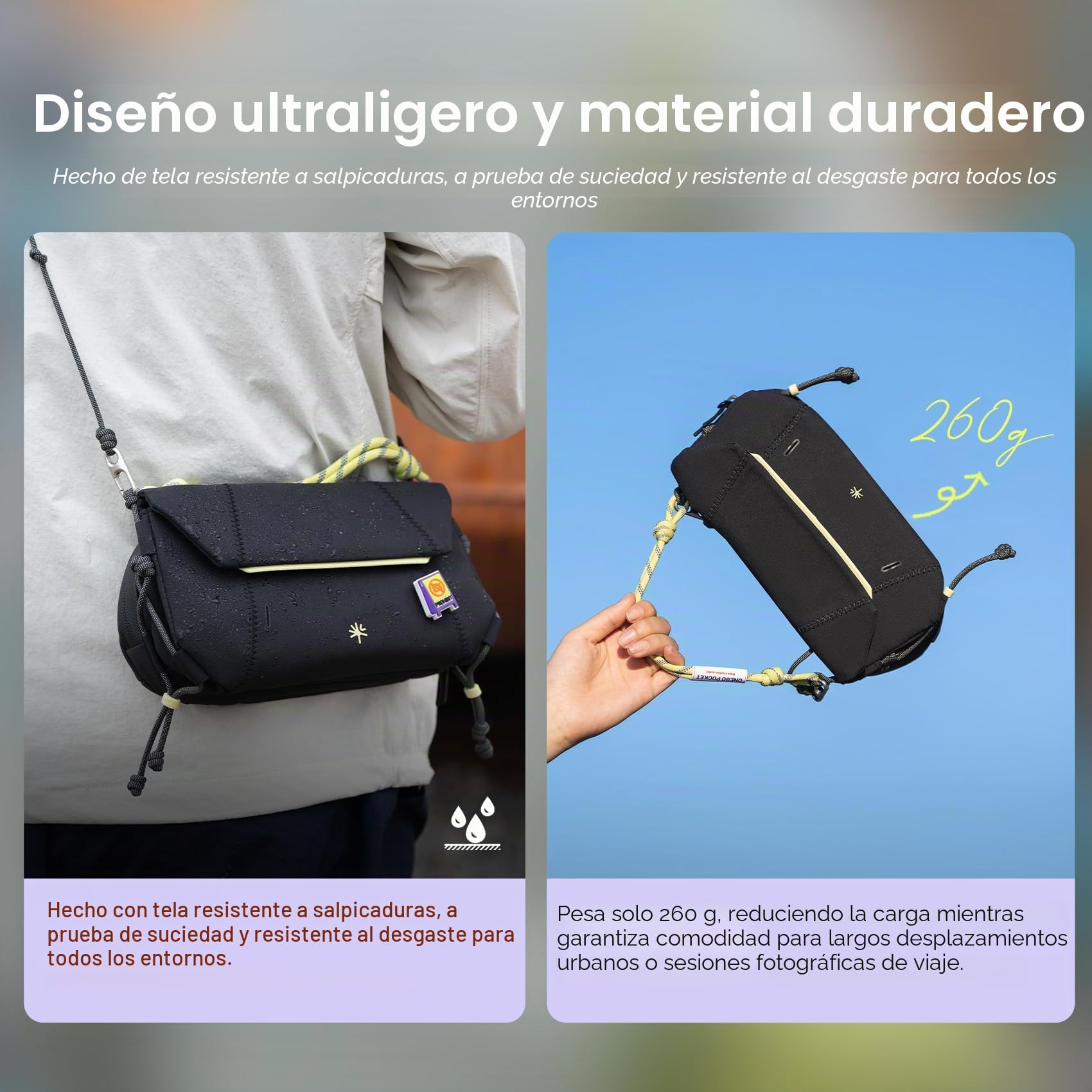 PGYTECH OneGo Pocket Sling Bag para dji OSMO Pocket 4/3 y Cámaras Action, Bolso de Bandolera Mini Ligero y Portátil para Viajes, Everyday Carry, Bolso de Hombro para Fotografía(Verde Lima)
