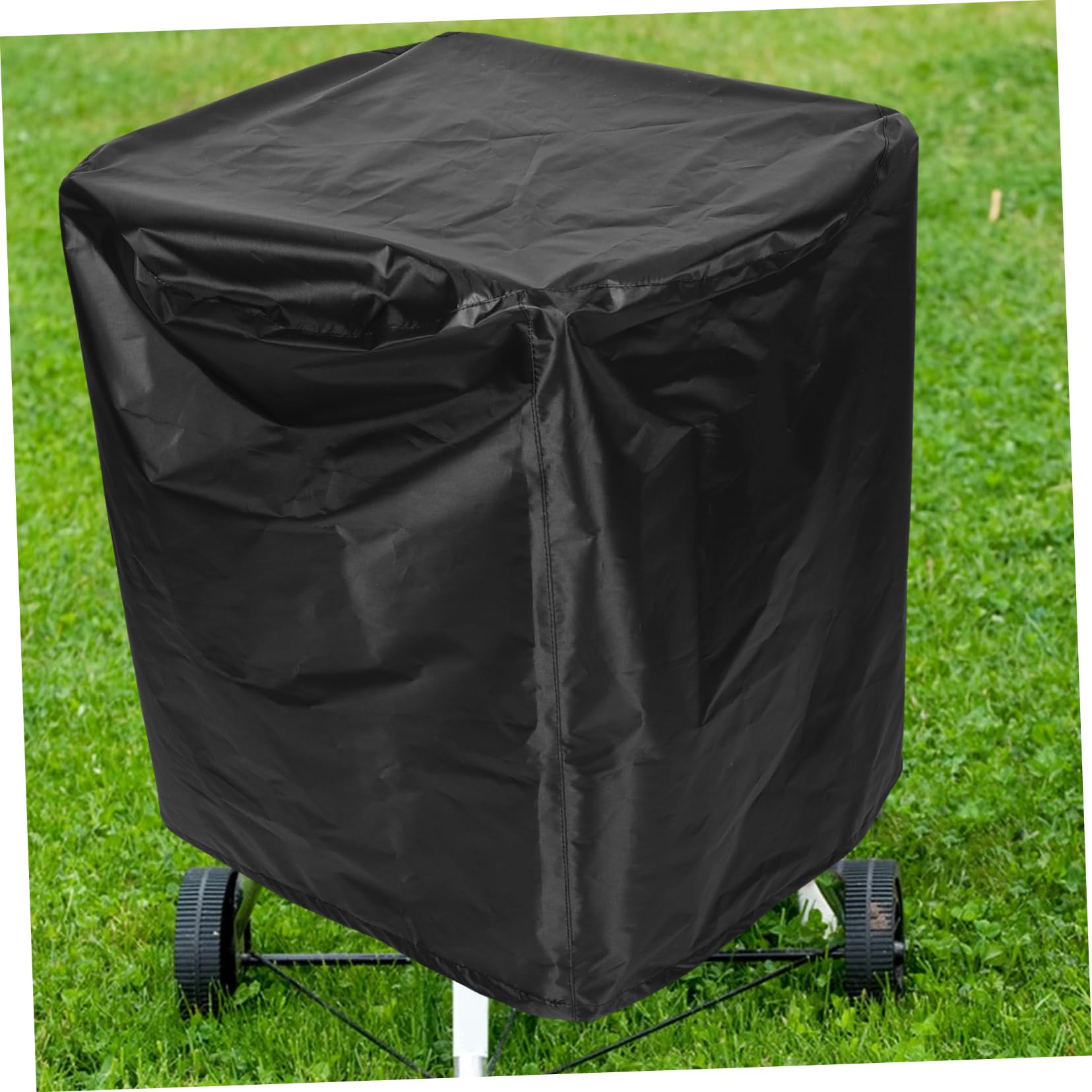 KOMBIUDA Funda para Parrilla Exterior Resistente al Viento y Plegable, Cubierta Portátil de Poliéster Negro para Barbacoa en Jardín y Cocina al Aire Libre
