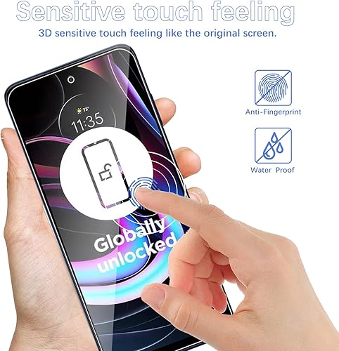 Miniatura 3 de Paquete de 3 protectores de pantalla para Motorola Moto Edge 2021 con 3 protectores de lente de cámara, vidrio templado 9H, sin burbujas,