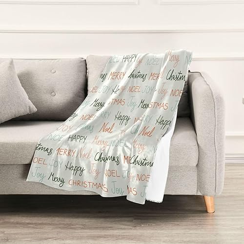 Miniatura 5 de Christmas Text Fluffy Blanket Winter Bed Blanket Lightweight Cozy Throws 60"x90" for Picnic, Travel, Travel