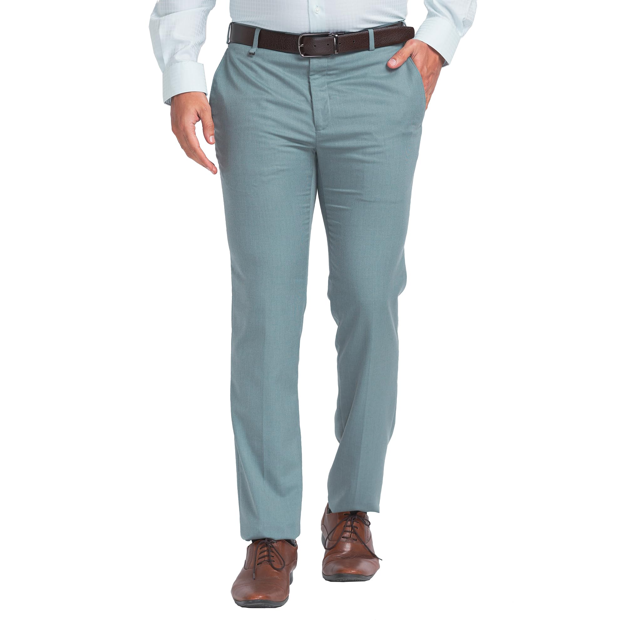 Slim Fit Medium Green Trouser for Men-image-43