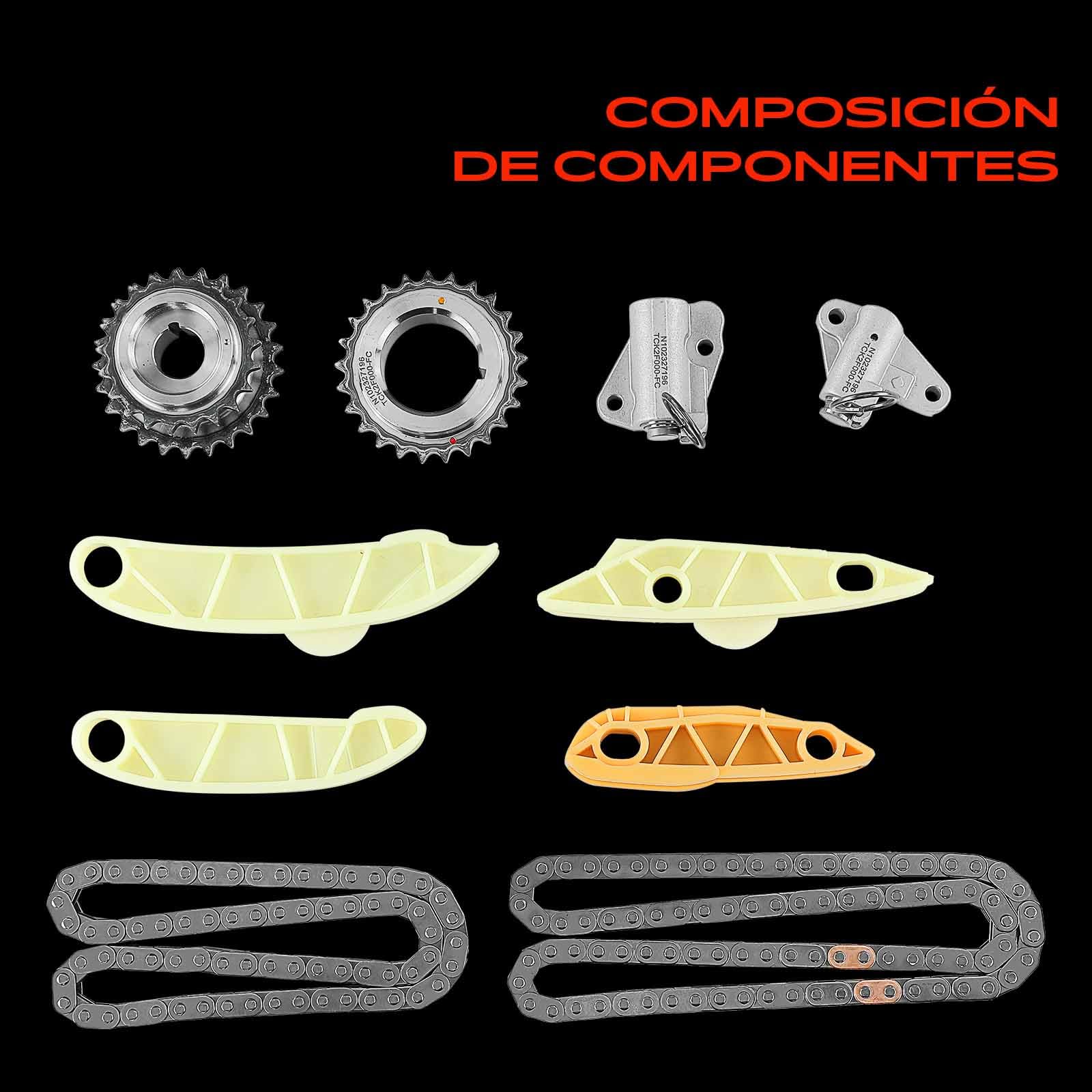 Frankberg Kit de cadena de distribución cadena de distribución diésel | 2F000; Compatible con: Aguijón CK, Santa Fe II CM, Grandeza HG, Sorento III UM, Santa Fe III DM DMA, Sorento II XM