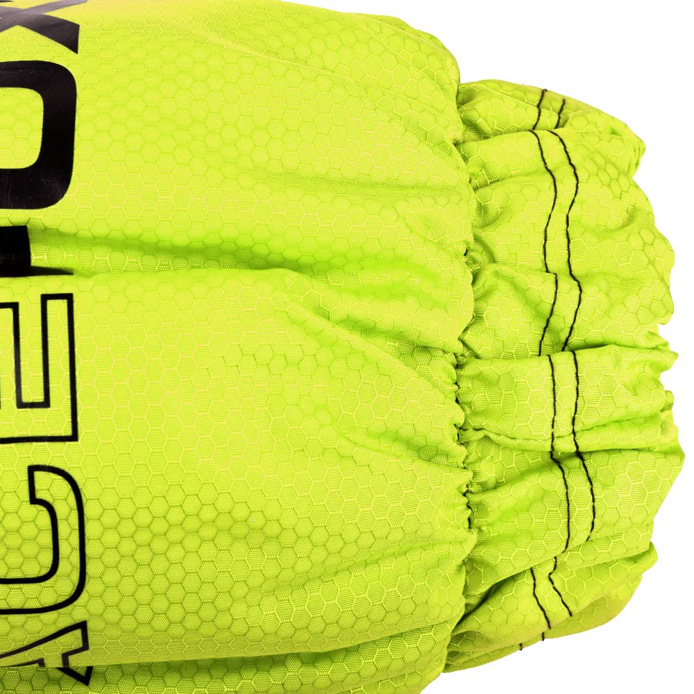 RACEFOXX PRO DIGITAL Reifenwärmer Tyre Warmers bis max. 99° C Superbike, 120/17 vorne und 180 bis 200/17 hinten für Motorrad Rennsport Heizdecken neon gelb