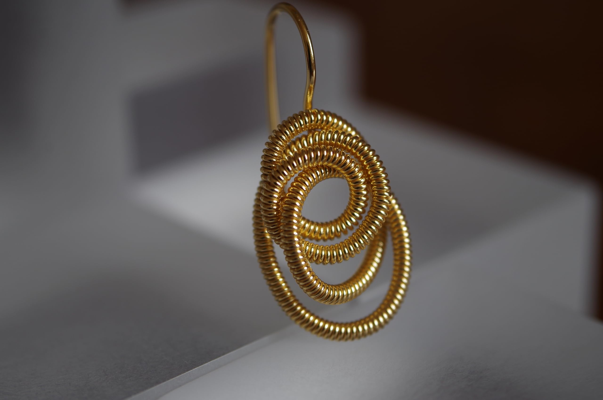 Orecchini a spirale in argento 925, orecchini pendenti fatti a mano