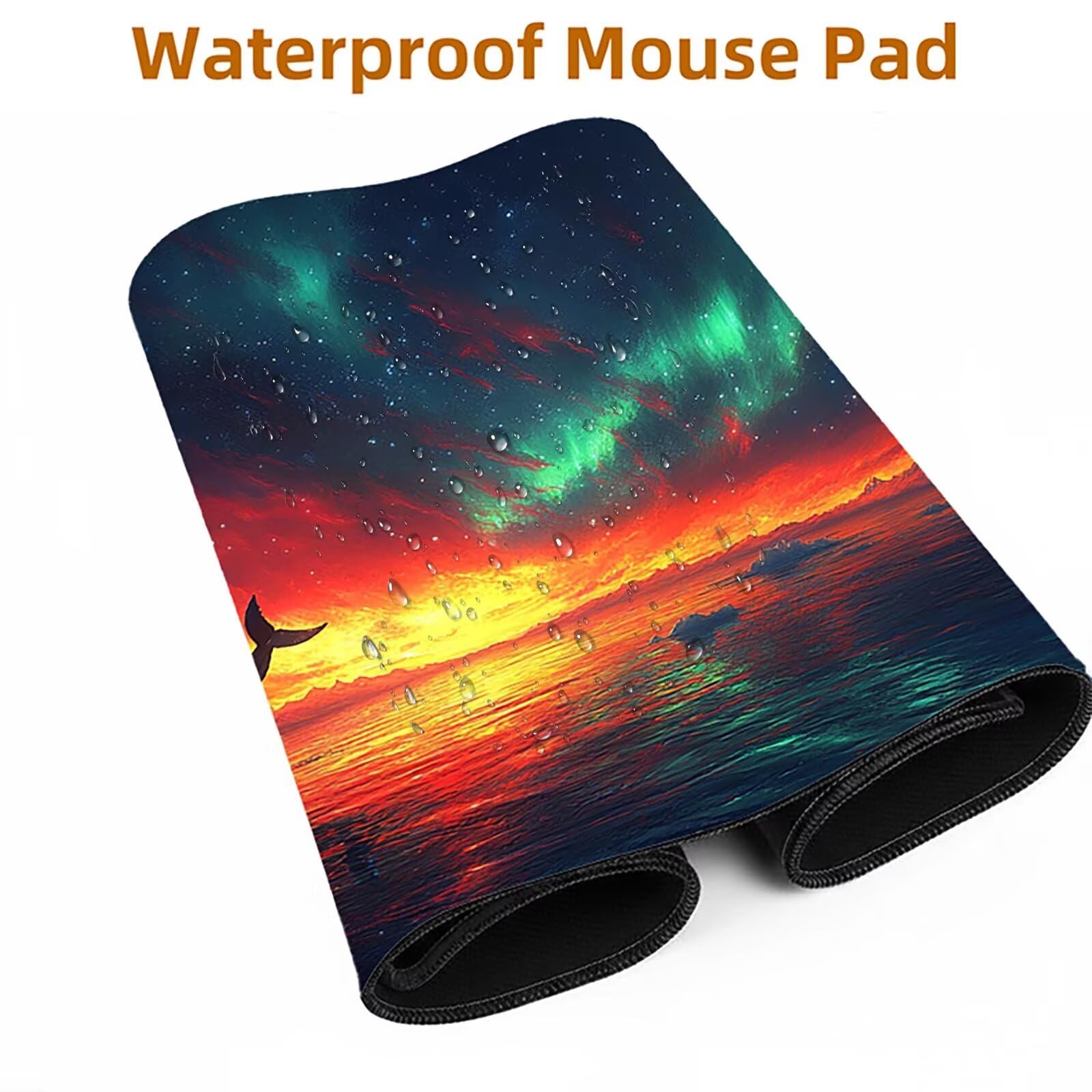Podkładka pod mysz Aurora XXL, 60 x 140 x 0,3 cm, wodoodporna, podkładka pod mysz dla graczy, poprawia prędkość, akcesoria do gier, laptop, biuro, prezent dla mężczyzn, FSBD-5822