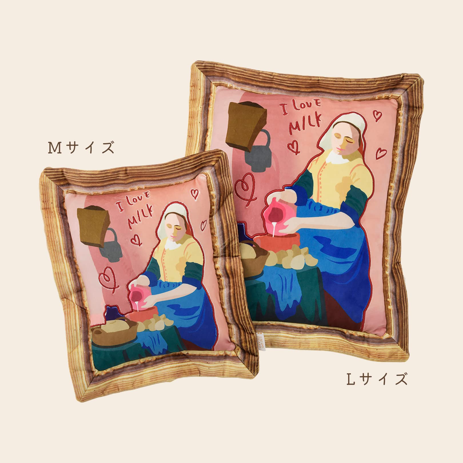 Amazon｜りぶはあと クッション アート 落穂拾い Mサイズ(全長約38cm