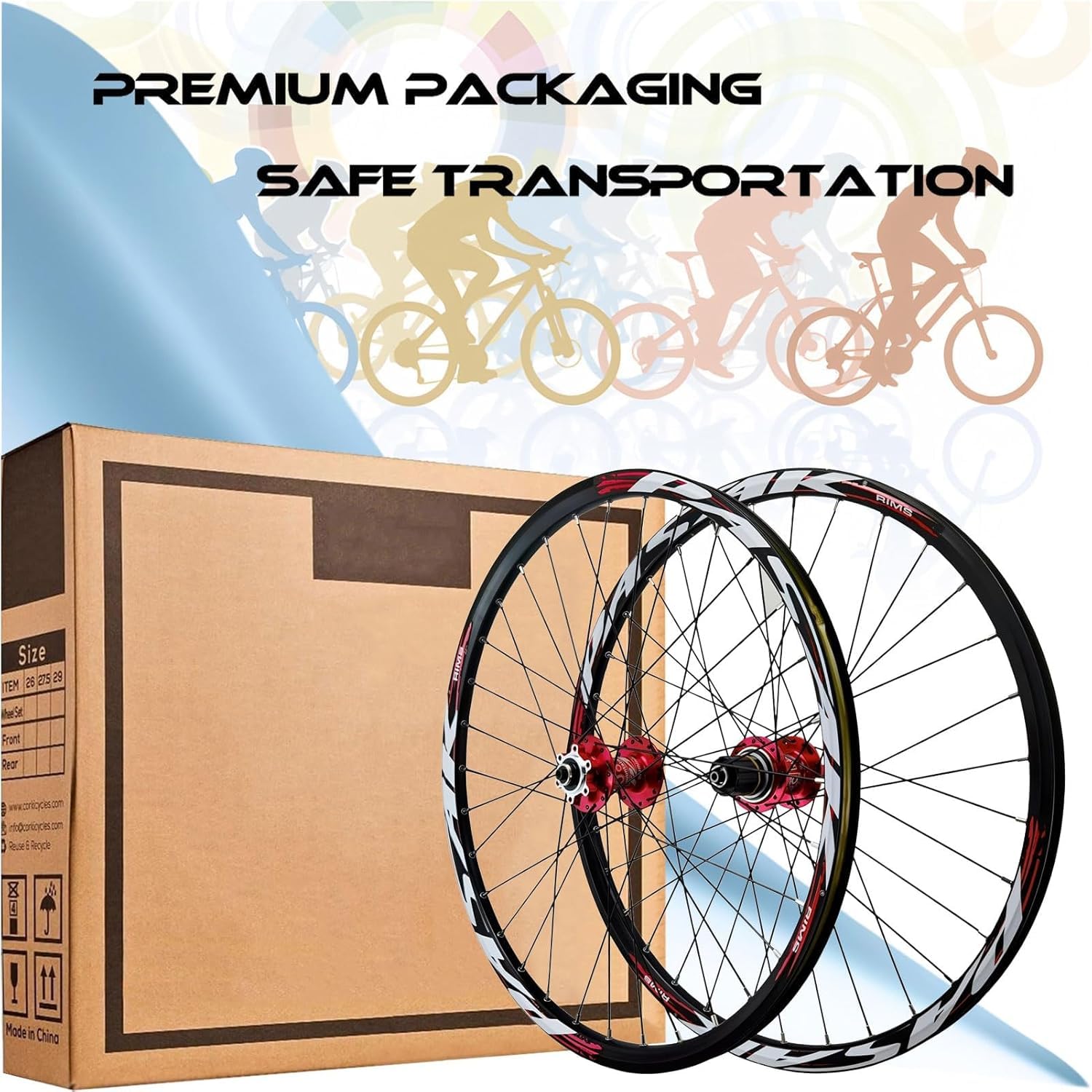 Juego De Ruedas para Bicicleta De Montaña 26 27.5 29 Pulgadas, Aleación De Aluminio, Freno De Disco, Buje HG, Ruedas De Bicicleta con Liberación Rápida, Compatibilidad 7-12 Velocidades