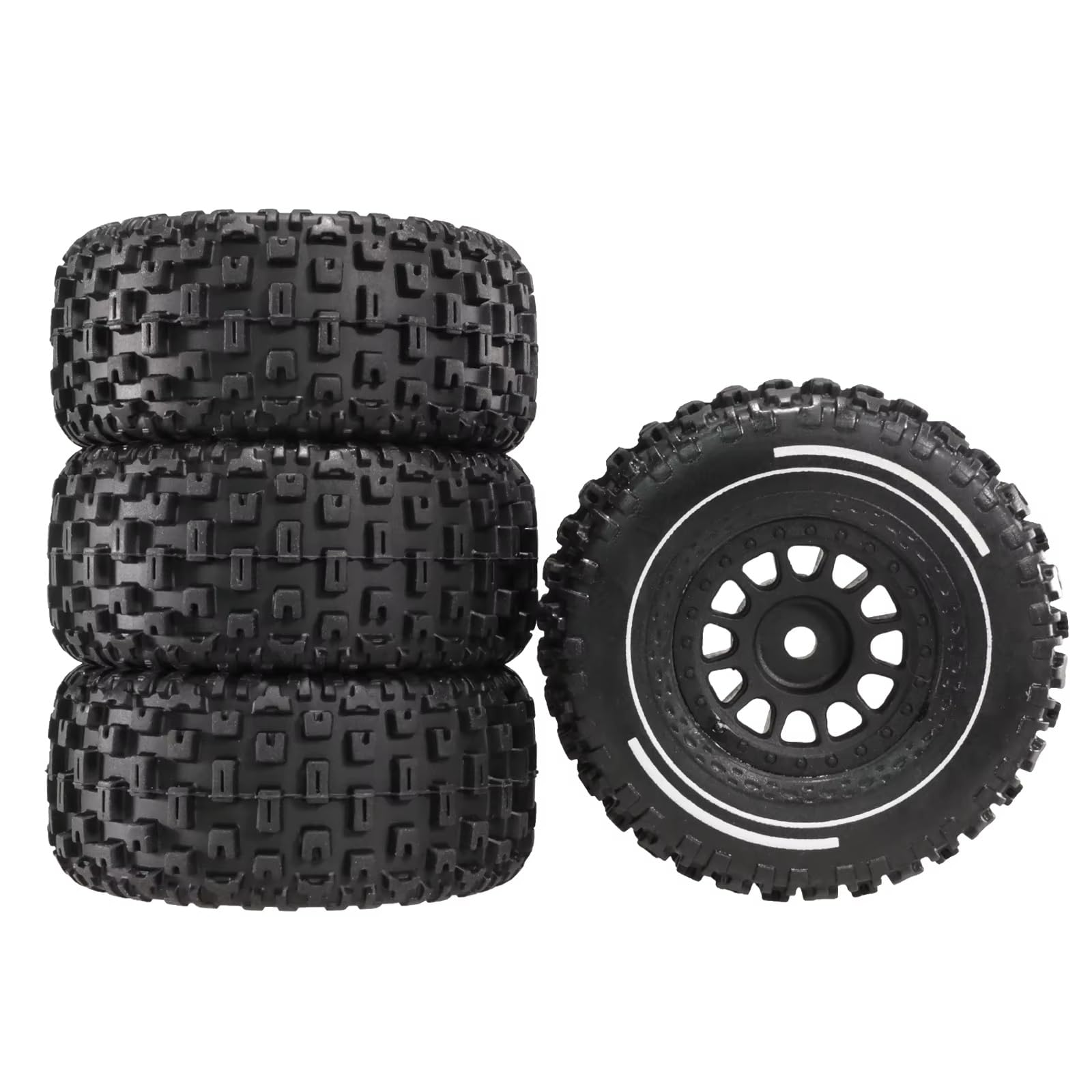 RC Toys DIY Spare For MJX For Hyper Go 14301 14302 14303 1/14 4pcs 65mm Rubber Tire Tyre 12mm RC Car Upgrade Parts Accessories(Black)
