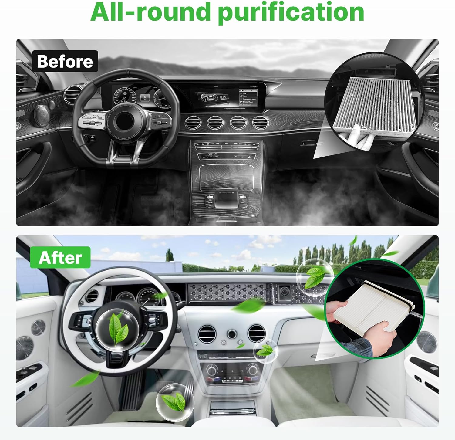 Engine+Cabin Air Filters Kit Fit for 2024-2026 Mazda CX-90 CX90, 2025-2026 CX-70 CX70 Engine Air Filter Set Automotive Accessories Replacement PXFV133A0 KR9P-61-J6X