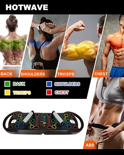 Miniatura 2 de HOTWAVE Upgrade Push Up Board Fitness, Portable Foldable 14 in 1 Push Up Bar, Pushup Handles for Floor. Professional Strength Training Equipment For