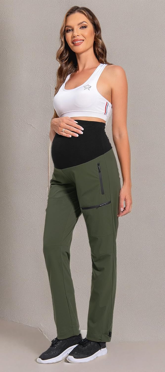 V VOCNI Maternity Cargo Scrub Pants Quick-Dry Hiking Athletic Workout Pregnancy Lounge Casual Outdoor - Image 9