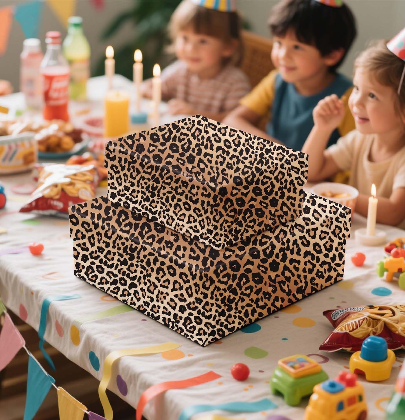 MUNILAIL 100 Sheets Leopard Tissue Paper 14 x 20 Inches Cheetah Print Tissue Paper Leopard Print Wrapping Papers for Birthday Jungle Safari Party Favor Gift Packing Crafts
