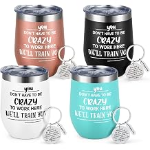 Gtmileo Coworker Gifts, 4 Pcs Dont Have To Be Crzay To Work Here Stainless Steel Insulated Tumblers, Christmas Boss Day Office Work Gifts for Coworker Employee Female Boss Lady Male BossMulti,12oz