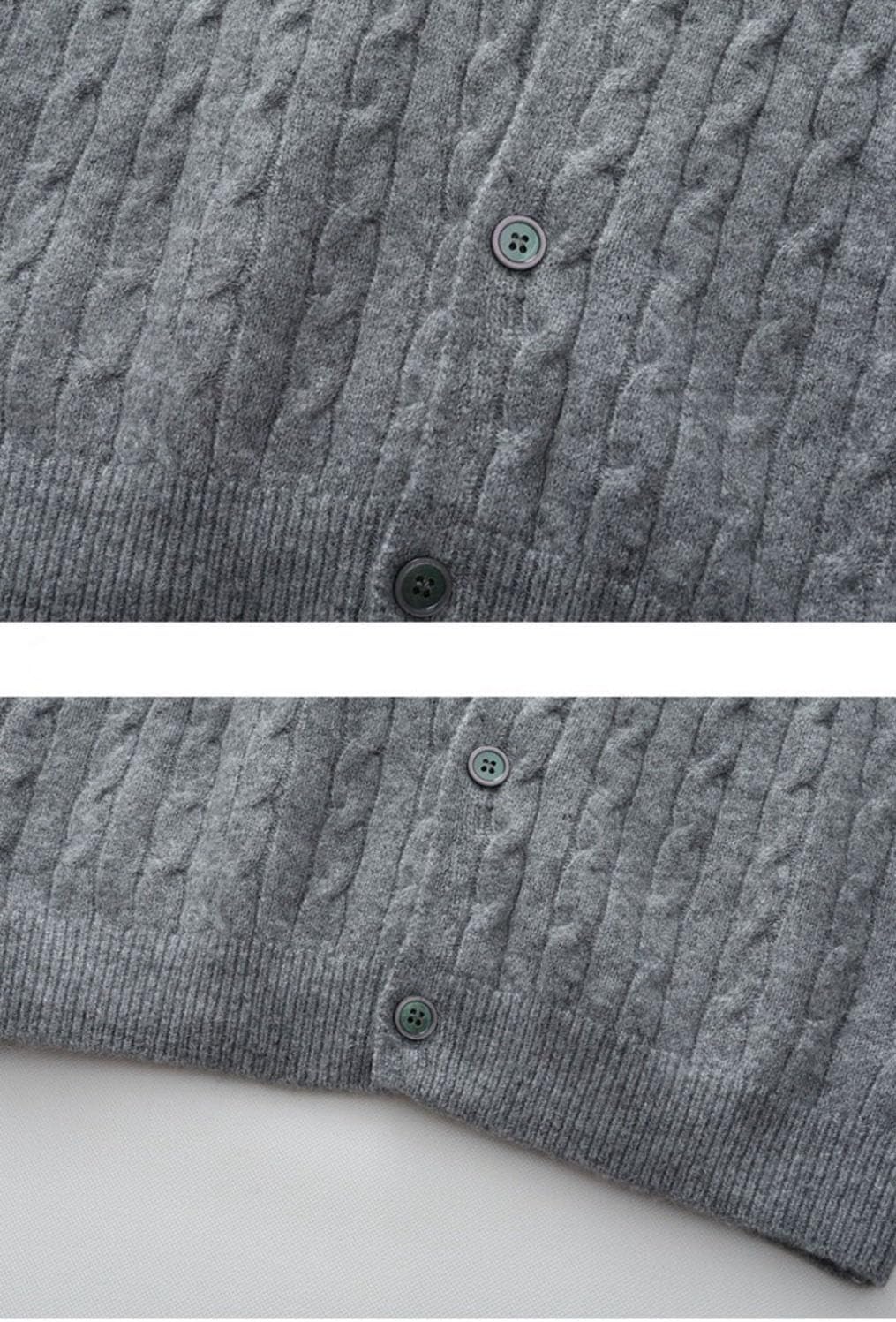 Men's Patterned Round Neck Knit Cardigan, Loose Casual Couple Sweater Outerwear
