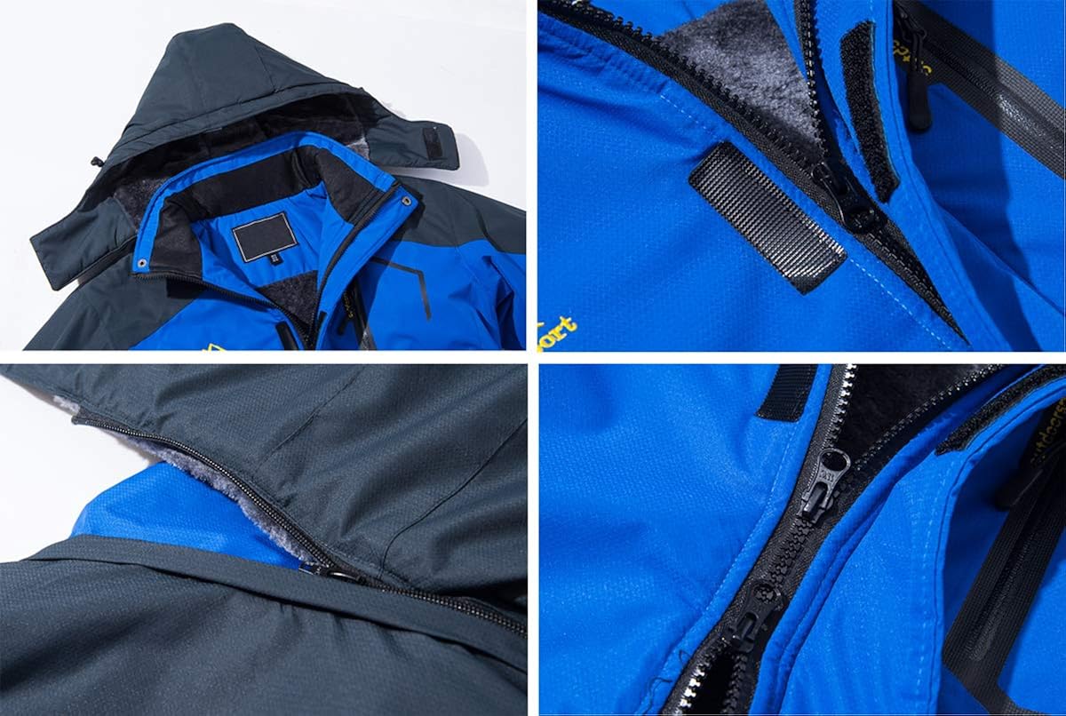 TACVASEN Men's Outdoor Jackets Winter Waterproof Windproof Ski Snowboard Fleece Lined Jacket Hooded : Sports & Outdoors