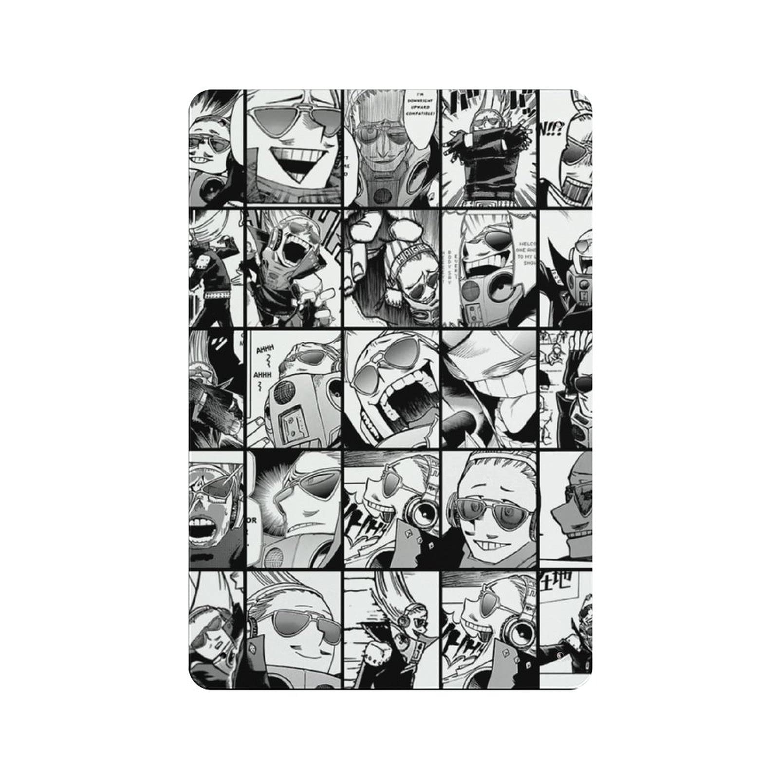 ZHAOXING Present Mic (Black and White Version) Collage Anime Metal Posters Tin Sign Poster Art Wall Painting Decoration for Cafe Bar Bedroom Anime Room Decor 12“ x 8”