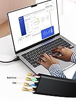 Vista 5 de CableCreation Cable Ethernet Cat 6 de 1.64 pies, cable plano de Internet de alta velocidad para soporte en exteriores e interiores, red CAT6, cable