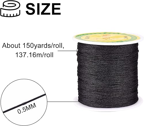 Miniatura 2 de Pandahall - Cordón de nailon trenzado de 0.020 in, cuerda de nailon trenzado de 150 yardas con carrete de plástico para manualidades y fabricación