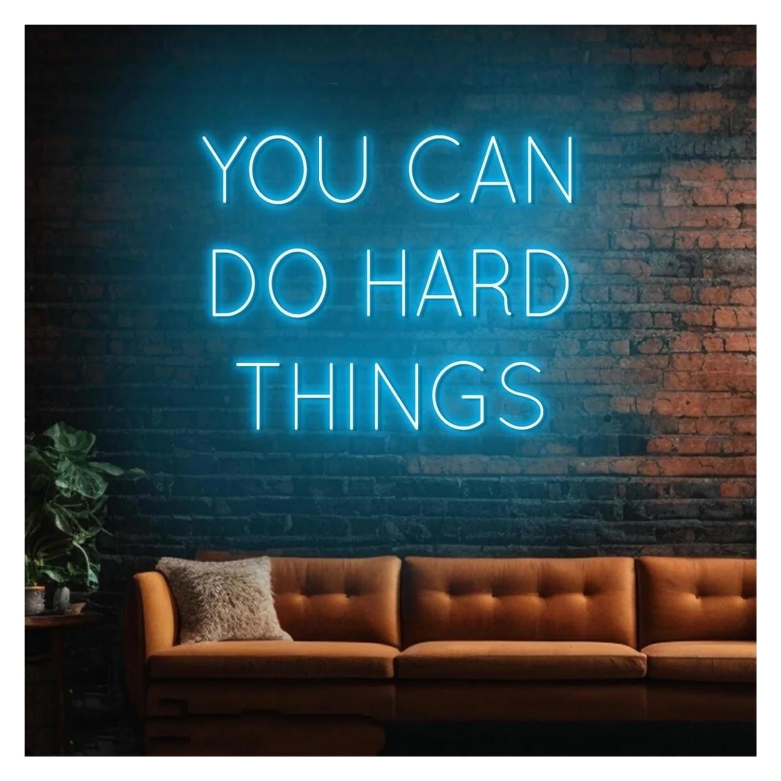 XENITE Luces Art Decoration Christmas Letrero De Neón You Can Do Hard Things Regulable, Para Gimnasio, Fitness, Sala De Estudio, Con Frase Motivacional, Decoración De Pared, 38cm