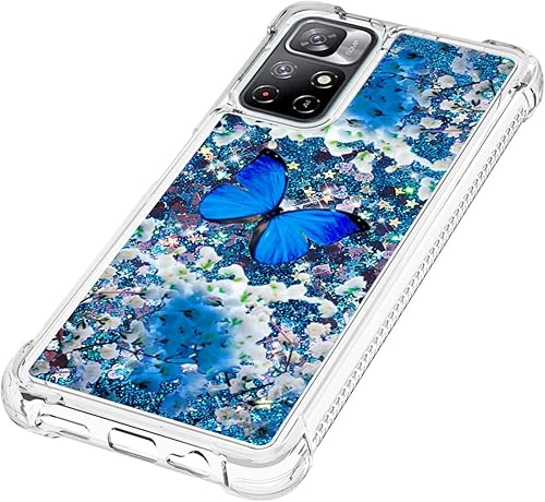 Miniatura 5 de Compatible con Xiaomi Redmi Note 11 5G Funda brillante transparente suave TPU dibujos animados lindo arenas movedizas con líquido brillante que