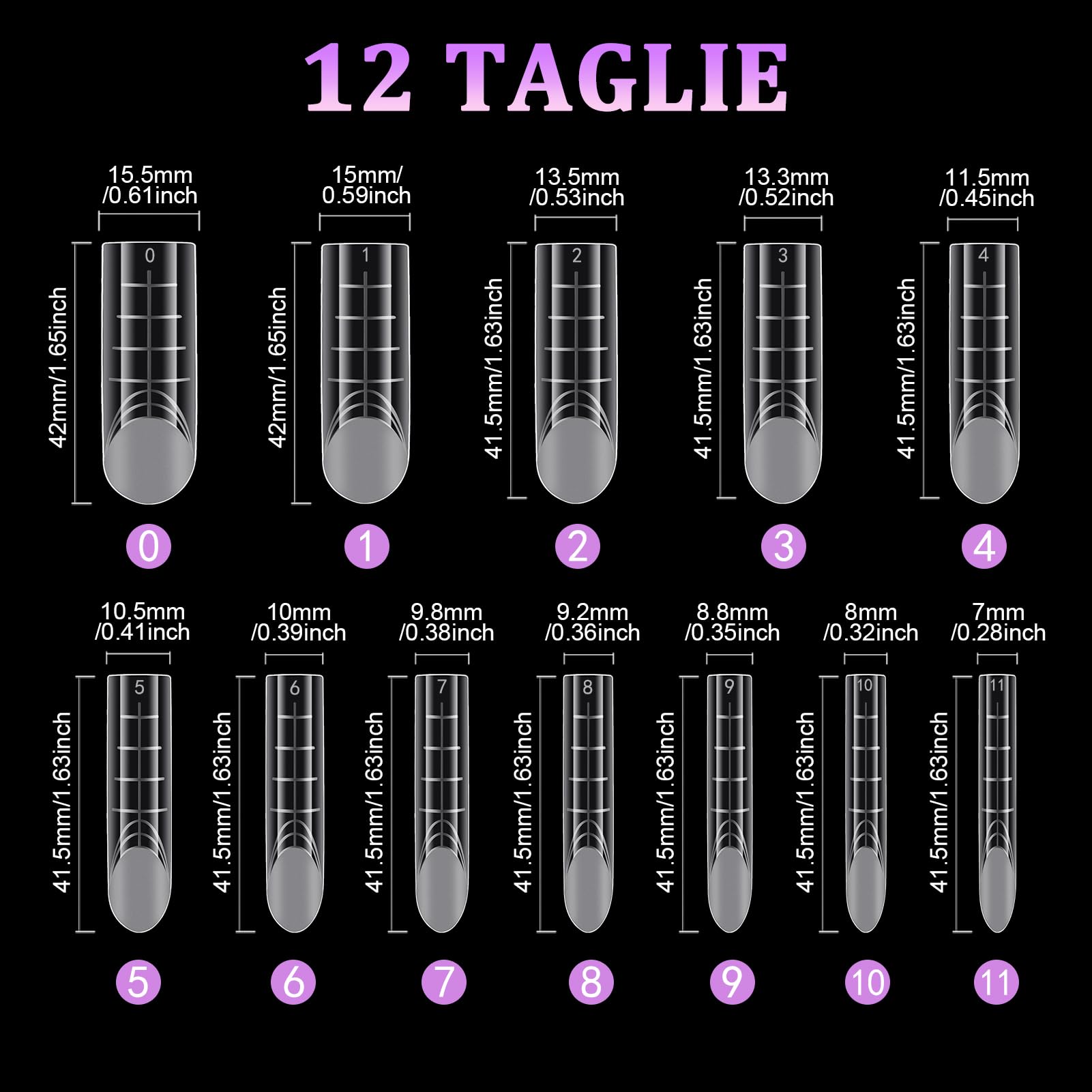 Kiiwah Unghie FinteTip 120 Pezzi Dual Form, Durevole e Riutilizzabile System Dual Nail Form Dual Form Unghie con Scala Graduata Estensione Nail Form per Gli Studenti Della Nail Art