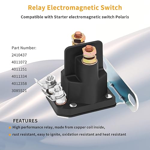 Miniatura 3 de Relé solenoide de arranque 2410437 compatible con Polaris ATP 330 500 Magnum 330 Scrambler 500 Sportsman 400 600 700 800 Trail Boss 330 2005 Ranger
