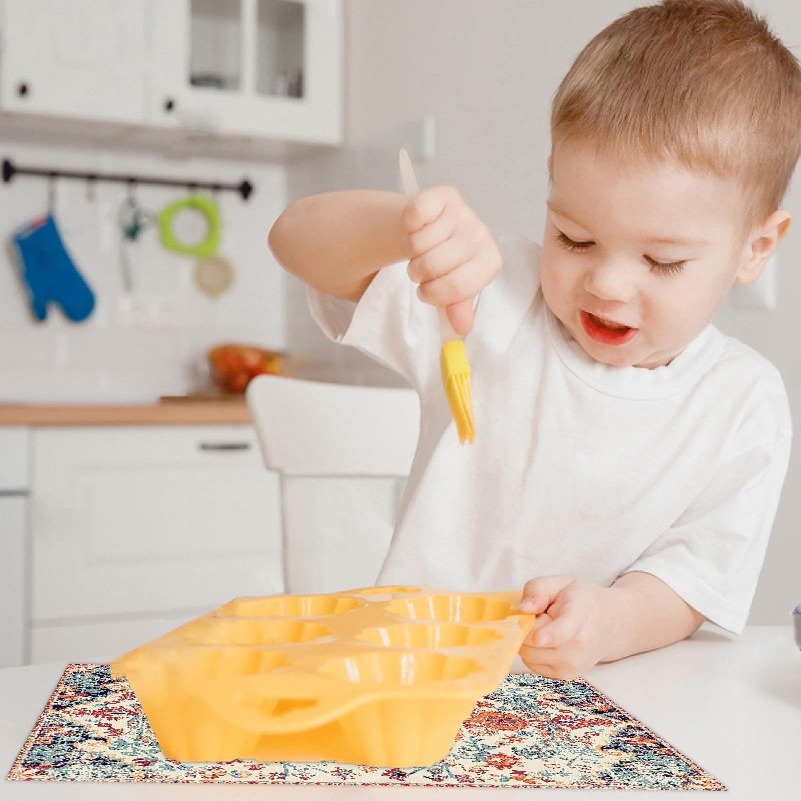 2 Tovagliette Silicone Per Bambini - Antiscivolo E Lavabili, Blu E Rosa - Foto 5