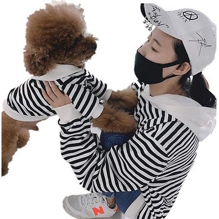 Amazon Tomoo 犬のペアルック ワンチャンと飼い主の親子お揃いパーカー 黒白縞 カップルのトレーナー ご主人様 ペットスウェット 小中大型 犬服 ドッグウェア 春秋冬 L Tomoo シャツ パーカー 通販