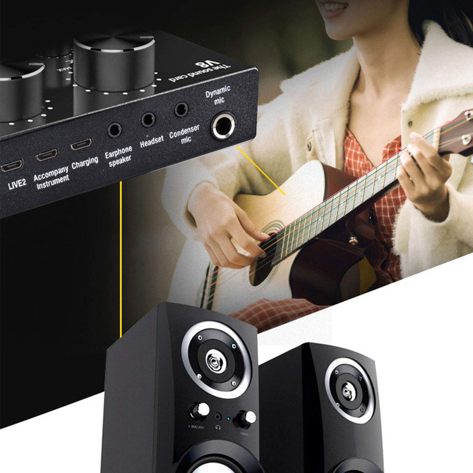 Kit Microfono BM-800 con Scheda Audio Live, Console Mixer Audio Digitale Portatile a 2 canali, Braccio a Forbice, Supporto Antiurto in Metallo e Filtro Anti-Pop a Doppio Strato per regi