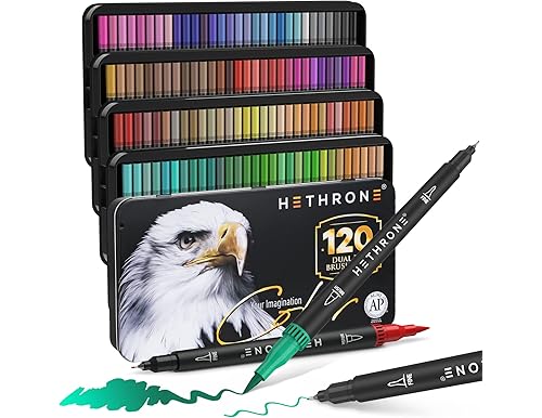 120 Dual Tip Brush Pens: Multicolored Art Markers for Captivating Artwork