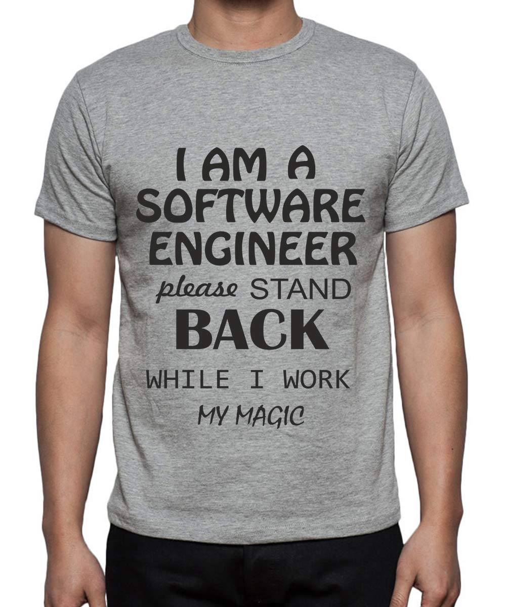 CaseriaMen's Cotton Printed T-Shirt -Software Engineer | 100% Cotton | Half Sleeves | Regular Fit | Printed | Round Neck | Graphic T Shirt