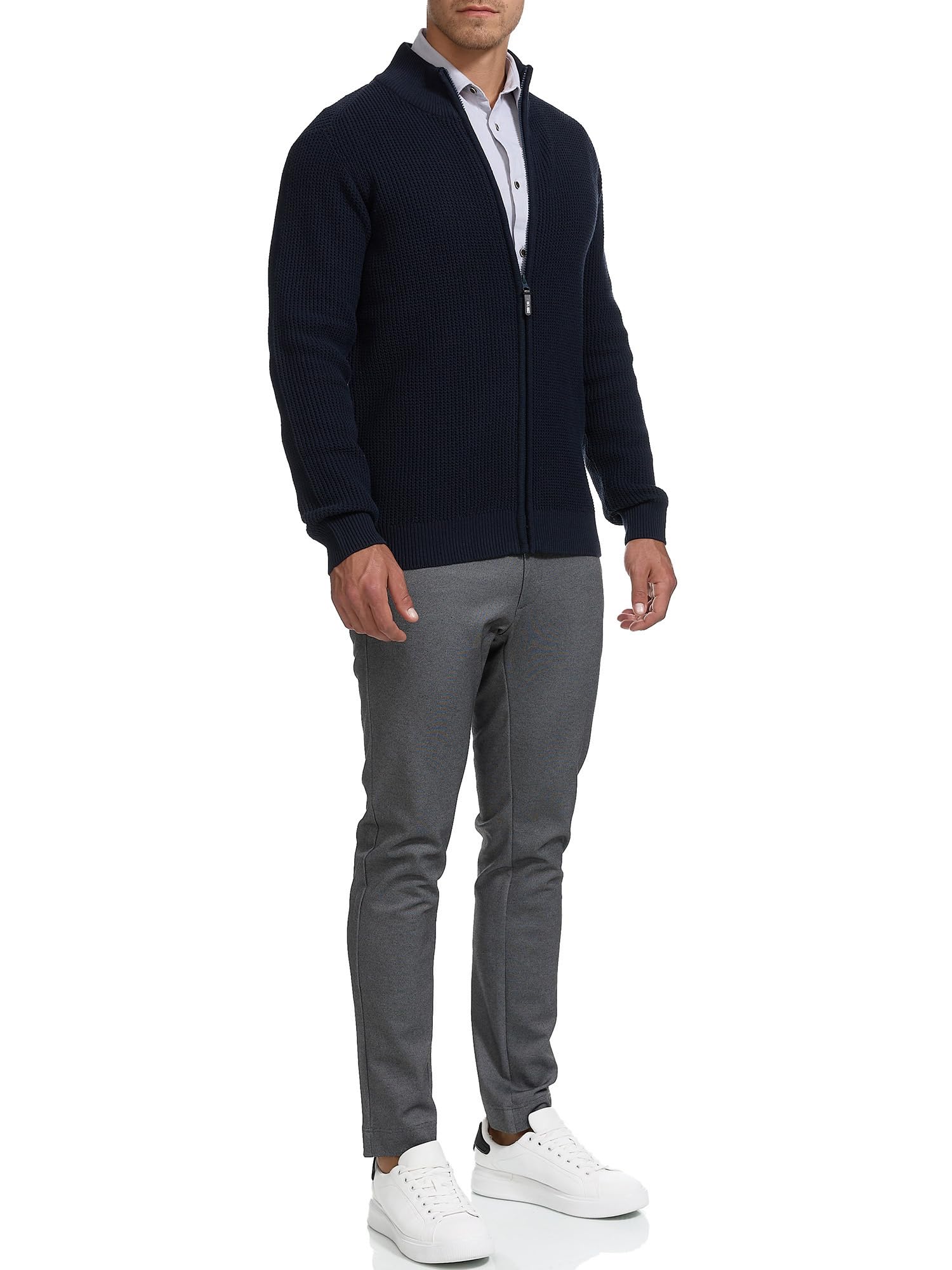 Indicode Hombres INLayton Cárdigan con Cuello Alto